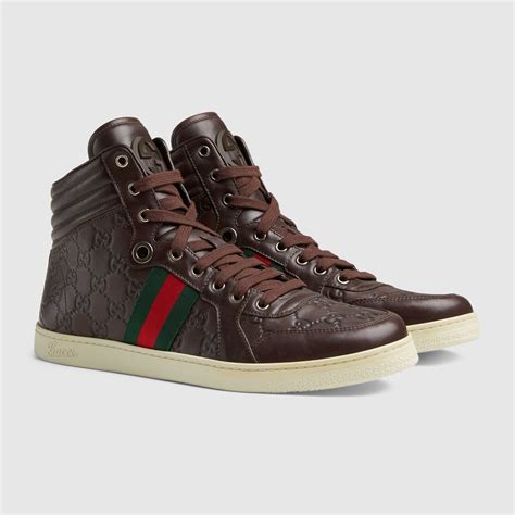 suede gucci sneakers brown|Gucci leather sneakers sale.